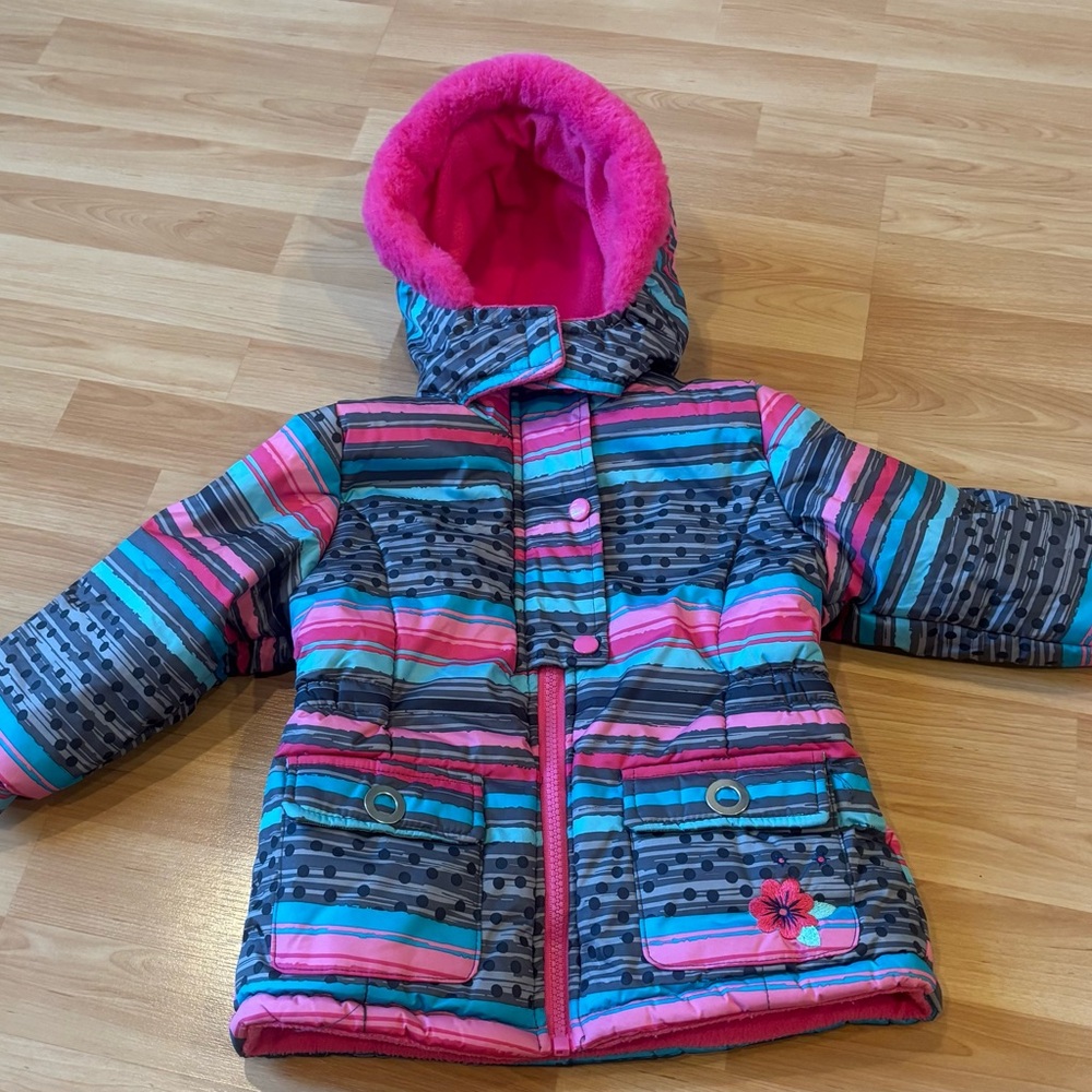 Wippette Kids‎ Girls Striped Jacket with Pink Interior